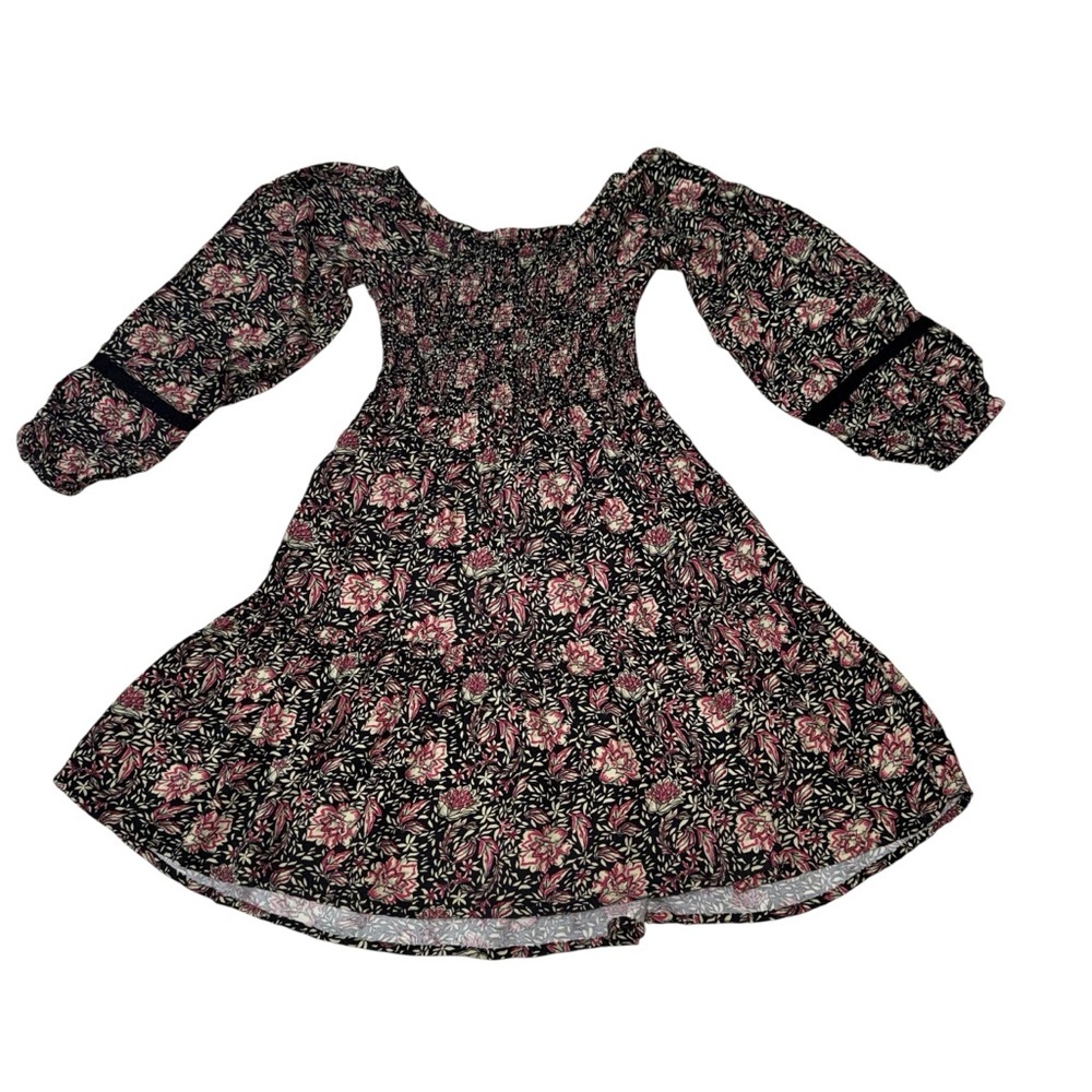 Madden Girl's L Large Off the Shoulder Dress Boho Floral Romantic Puff Sleeves